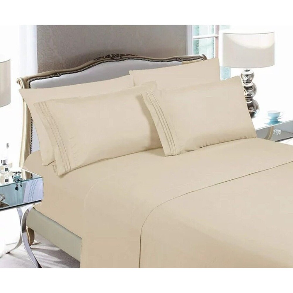 World's Softest Queen Size Microfiber Comfort Deep Pocket Sheet Set (Khaki)